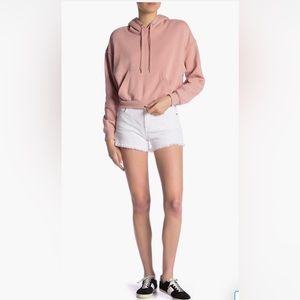 7 for All Mankind NWT White Denim Shorts with fringes Hem.